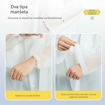 Planinarenje kišni pončo od EVA tkanine, višekratno upotrebljivo za odrasle, za jednu osobu, dugi, prijenosno kišno (EVA tkanina, debljina 0.10, PE ljepilo vodootporni sloj)