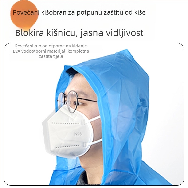 Pončo za kišu za odrasle za električna vozila i motocikle — EVA tkanina, debeli sloj, PVC vodootporan sloj, 200 g
