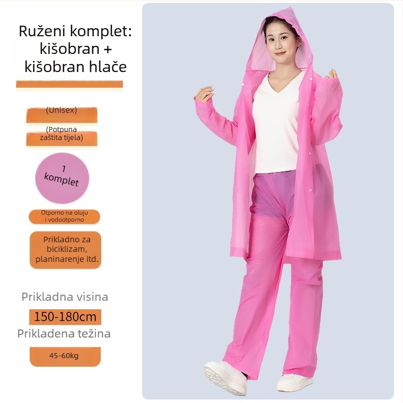 Pončo za kišu za odrasle za električna vozila i motocikle — EVA tkanina, debeli sloj, PVC vodootporan sloj, 200 g