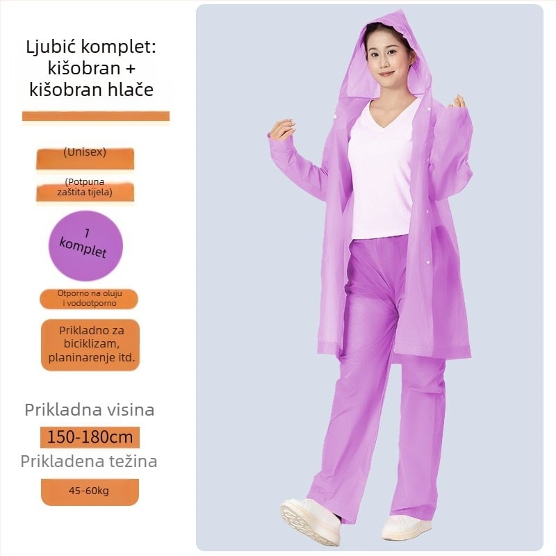 Pončo za kišu za odrasle za električna vozila i motocikle — EVA tkanina, debeli sloj, PVC vodootporan sloj, 200 g