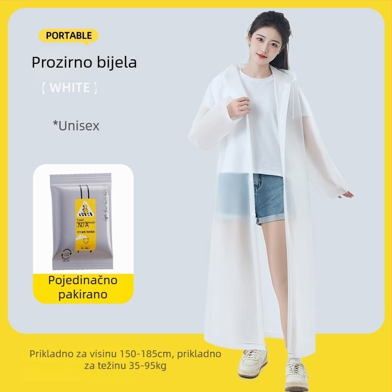 Jednokratna kišna kabanica, debeli EVA materijal, za odrasle – planinarski pončo
