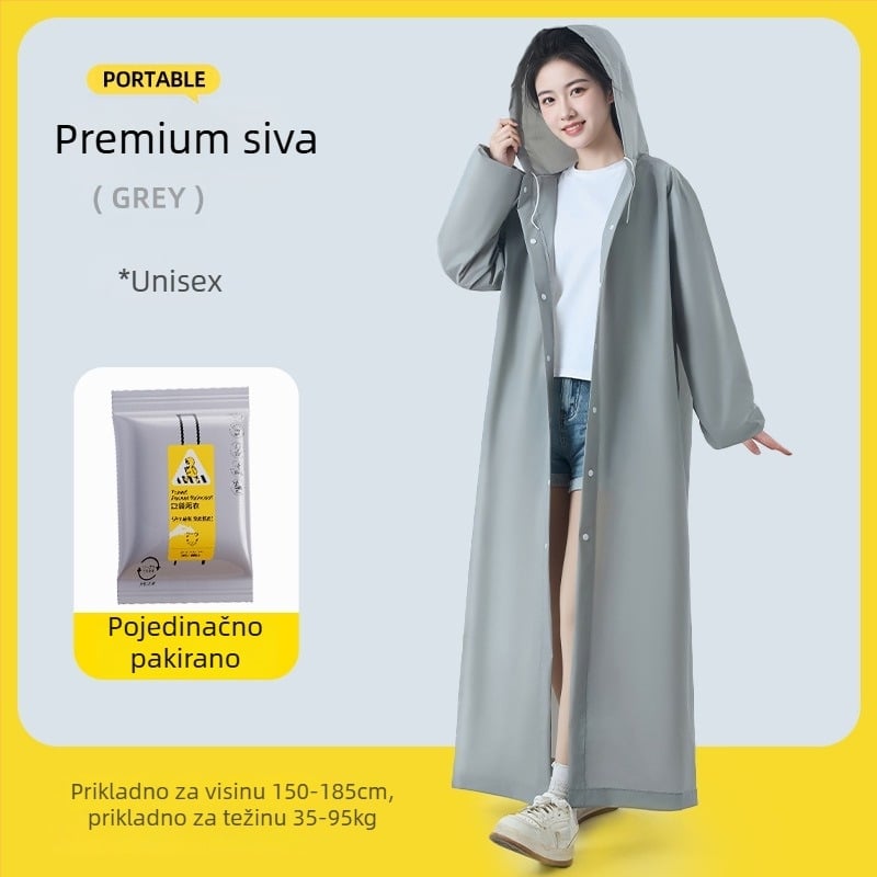 Jednokratna kišna kabanica, debeli EVA materijal, za odrasle – planinarski pončo