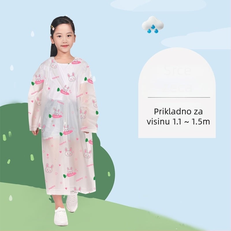 Dječje EVA kišno pončo, debeli, za ponovnu upotrebu, školska upotreba, za 1 dijete, uzrast 7–12 godina