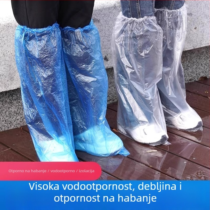 Jednokratna vodootporna zaštita za cipele, proziran debeli plast, duga zaštita za vanjske aktivnosti