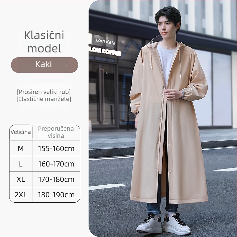 Višekratni kišni pončo za odrasle, za motocikle i električna vozila, EVA tkanina, debeli, za jednu osobu