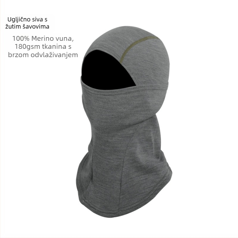 Merino vunena kapuljača-maska za motocikle: zaštita od sunca, maska za lice koja upija znoj, unisex, za vanjske aktivnosti
