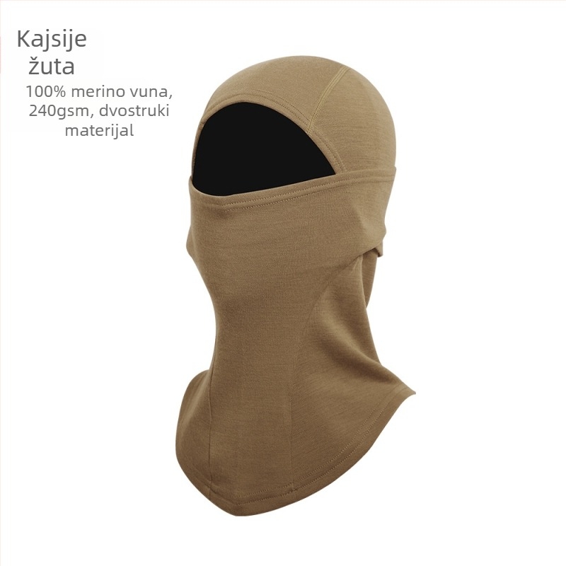 Merino vunena kapuljača-maska za motocikle: zaštita od sunca, maska za lice koja upija znoj, unisex, za vanjske aktivnosti