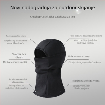 Biciklistička maska s fleece zaštitom lica i kapuljom otporna na vjetar – materijal Spandex/Lycra, brend Soriwai, unisex, mogućnost prilagođavanja