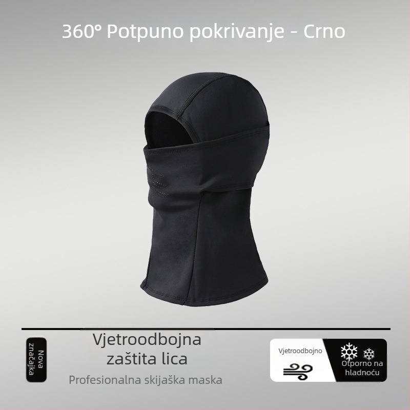 Biciklistička maska s fleece zaštitom lica i kapuljom otporna na vjetar – materijal Spandex/Lycra, brend Soriwai, unisex, mogućnost prilagođavanja
