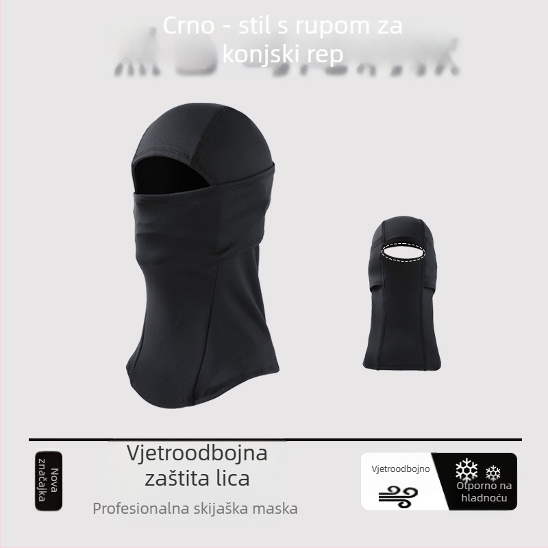 Biciklistička maska s fleece zaštitom lica i kapuljom otporna na vjetar – materijal Spandex/Lycra, brend Soriwai, unisex, mogućnost prilagođavanja