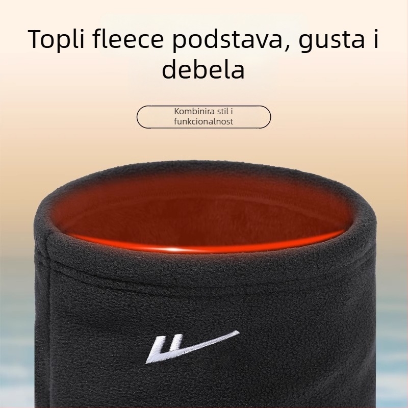 Kolesarski ovratnik s flisom, vjetrootpornom maskom za lice, poliester, unisex