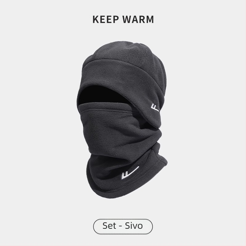 Kolesarski ovratnik s flisom, vjetrootpornom maskom za lice, poliester, unisex