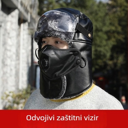 Maska za vožnju električnim motociklom s toplom kapulom i zaštitom lica (nylon materijal, marke nabaoduo, unisex, otporna na vjetar, izolacija od hladnoće)