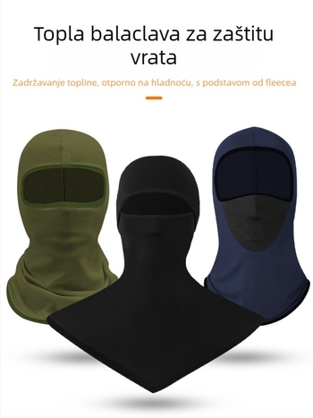 Maska za vožnju bicikla s integriranom flis kapuljom i ovratnikom – poliester, MAKINO FOX, unisex