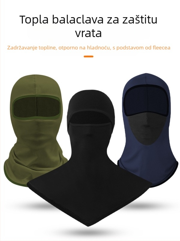 Maska za vožnju bicikla s integriranom flis kapuljom i ovratnikom – poliester, MAKINO FOX, unisex