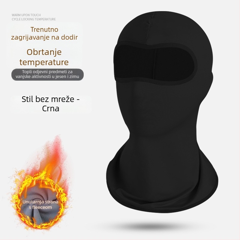 Maska za vožnju bicikla s integriranom flis kapuljom i ovratnikom – poliester, MAKINO FOX, unisex