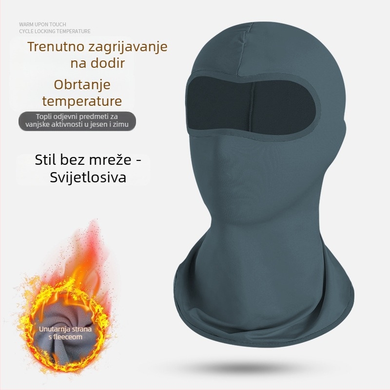 Maska za vožnju bicikla s integriranom flis kapuljom i ovratnikom – poliester, MAKINO FOX, unisex