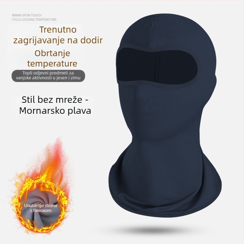 Maska za vožnju bicikla s integriranom flis kapuljom i ovratnikom – poliester, MAKINO FOX, unisex