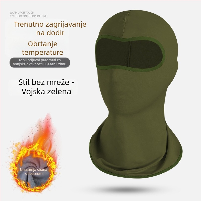 Maska za vožnju bicikla s integriranom flis kapuljom i ovratnikom – poliester, MAKINO FOX, unisex