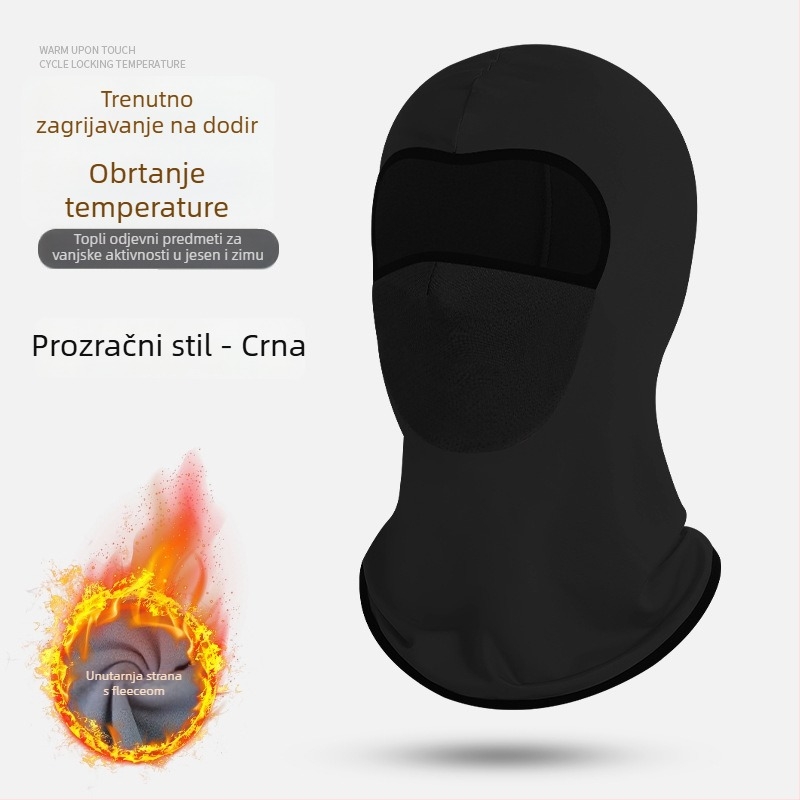 Maska za vožnju bicikla s integriranom flis kapuljom i ovratnikom – poliester, MAKINO FOX, unisex