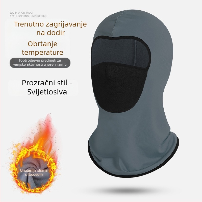 Maska za vožnju bicikla s integriranom flis kapuljom i ovratnikom – poliester, MAKINO FOX, unisex