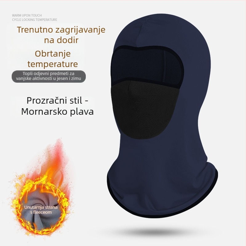 Maska za vožnju bicikla s integriranom flis kapuljom i ovratnikom – poliester, MAKINO FOX, unisex
