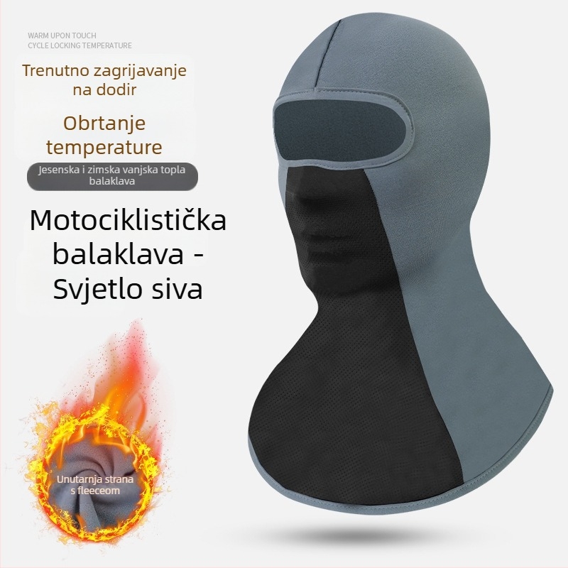 Maska za vožnju bicikla s integriranom flis kapuljom i ovratnikom – poliester, MAKINO FOX, unisex