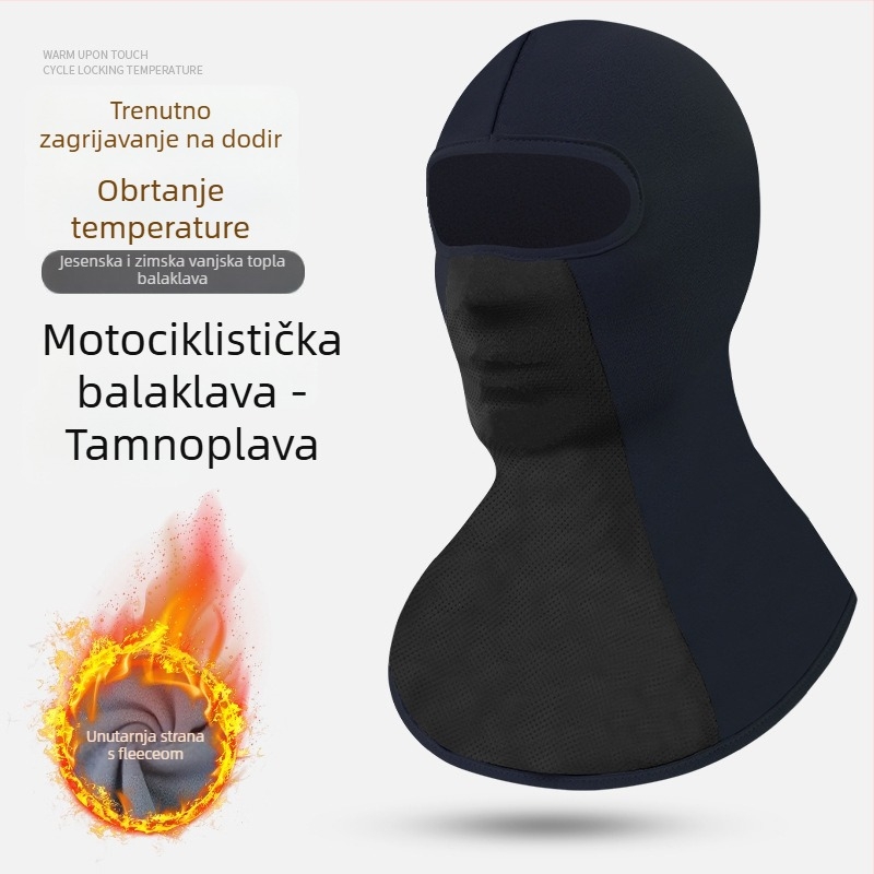 Maska za vožnju bicikla s integriranom flis kapuljom i ovratnikom – poliester, MAKINO FOX, unisex