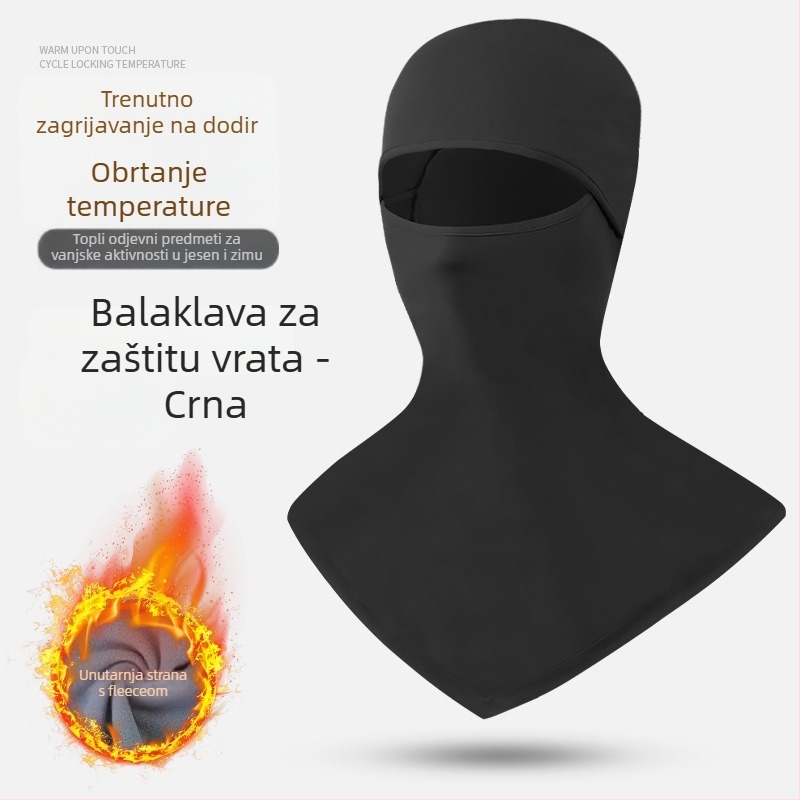 Maska za vožnju bicikla s integriranom flis kapuljom i ovratnikom – poliester, MAKINO FOX, unisex