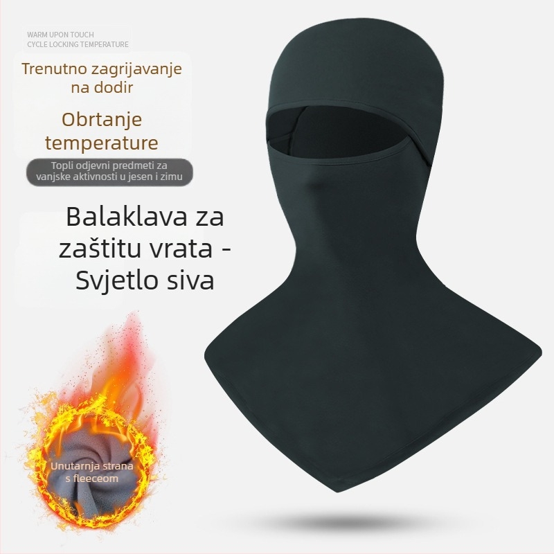 Maska za vožnju bicikla s integriranom flis kapuljom i ovratnikom – poliester, MAKINO FOX, unisex