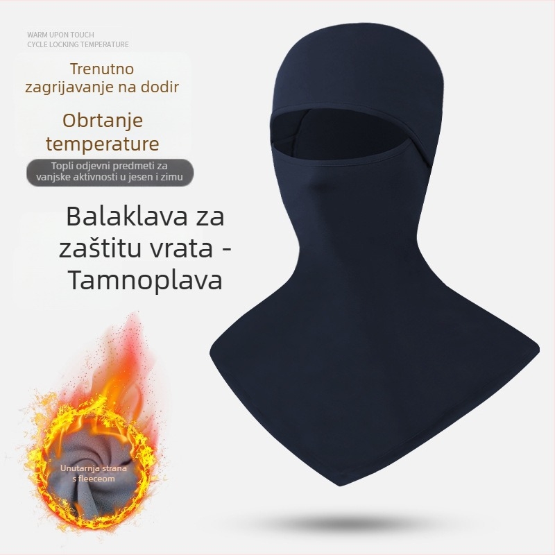 Maska za vožnju bicikla s integriranom flis kapuljom i ovratnikom – poliester, MAKINO FOX, unisex