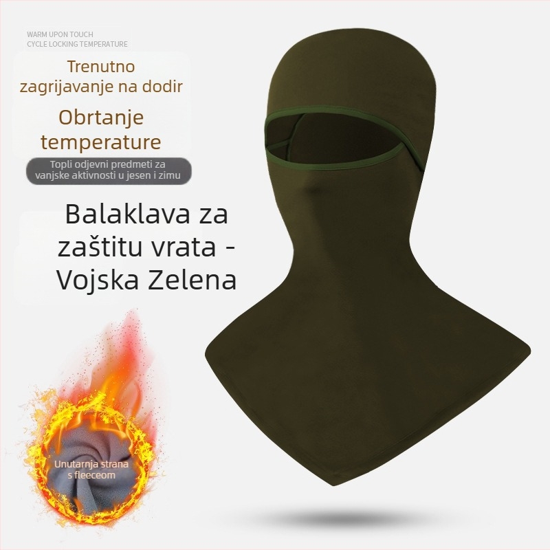 Maska za vožnju bicikla s integriranom flis kapuljom i ovratnikom – poliester, MAKINO FOX, unisex