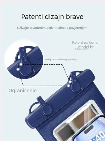 Vodootporna torbica za telefon na nadlakticu s dodirnim zaslonom, PVC materijal, veliki kapacitet, za sportske i vanjske aktivnosti