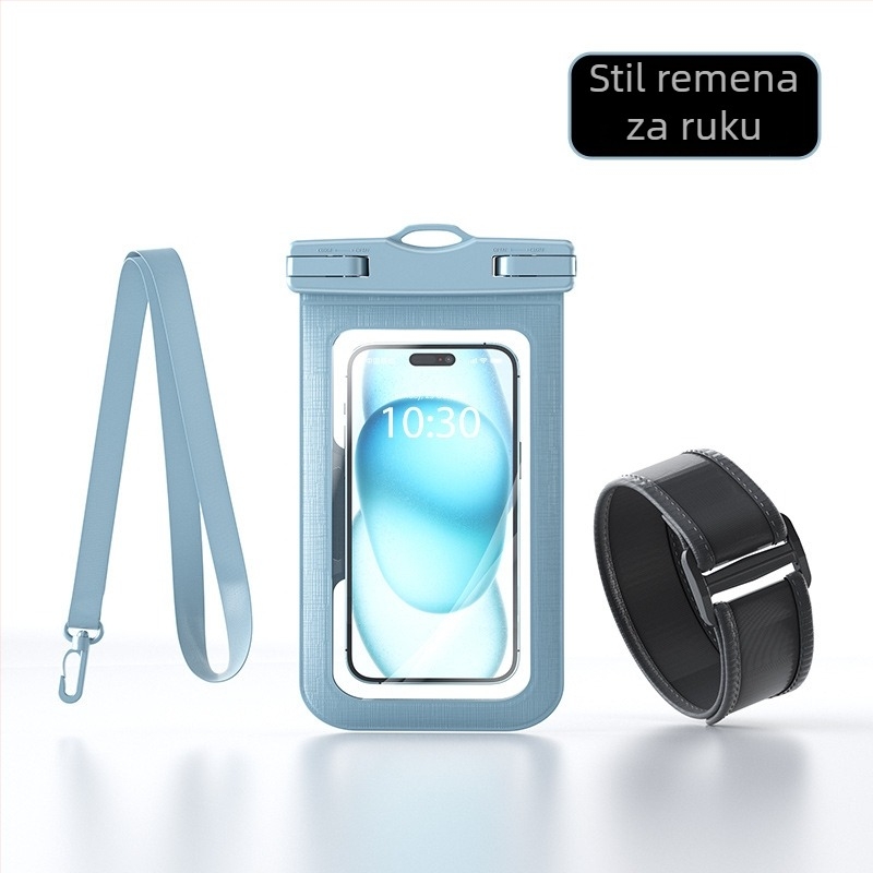 Vodootporna torbica za telefon na nadlakticu s dodirnim zaslonom, PVC materijal, veliki kapacitet, za sportske i vanjske aktivnosti