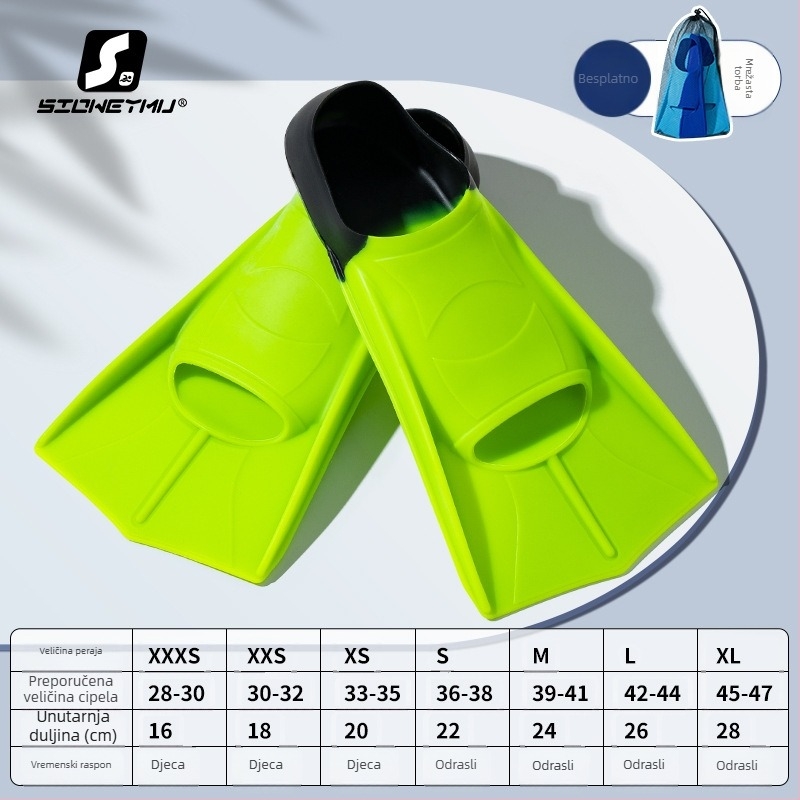 Silikonske plivačke peraje, unisex, kratke – Sioweymu, podrijetlo Zhejiang