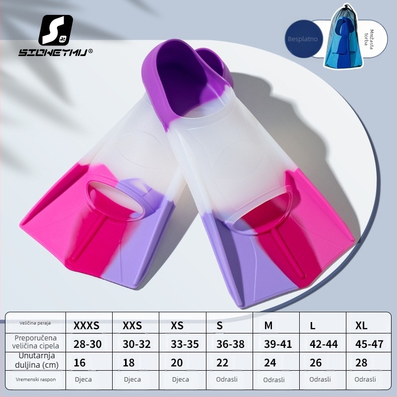 Silikonske plivačke peraje, unisex, kratke – Sioweymu, podrijetlo Zhejiang