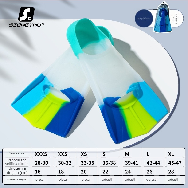 Silikonske plivačke peraje, unisex, kratke – Sioweymu, podrijetlo Zhejiang