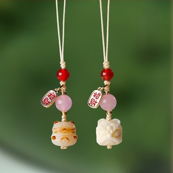 Ručni rad Bodhi privjesak za prtljagu — slatka životinjska šara (medvjed/svinja/malo životinja), Materijal Bodhi