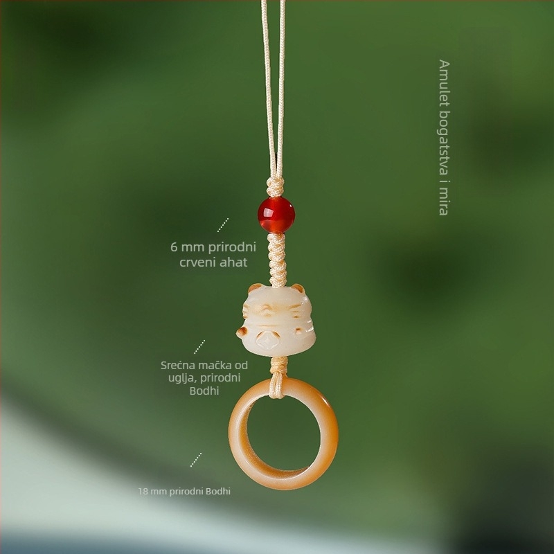 Ručni rad Bodhi privjesak za prtljagu — slatka životinjska šara (medvjed/svinja/malo životinja), Materijal Bodhi