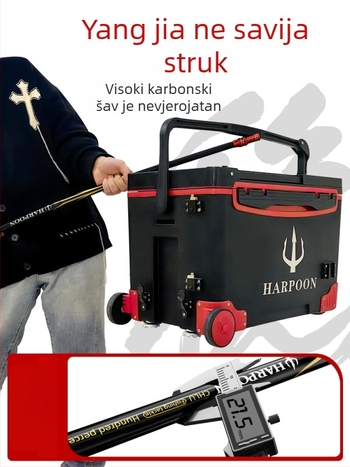 Karbonski teleskopni set ribarske mreže sa finom mrežom, dubina mreže 45 cm