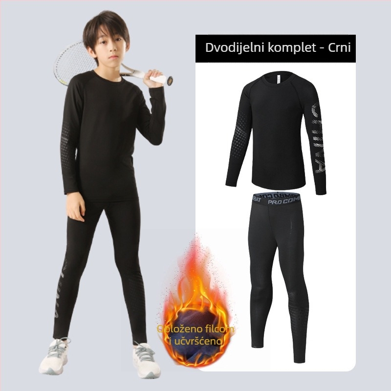 Dječji sportski set — brzo se suši, prozračan, ultra lagan milk silk materijal s 8% spandeksa; dugi rukavi, okrugli ovratnik; za jesen za dječake