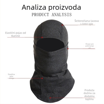 Unisex maska za vožnju s kacigom, 300 g elastičnog baršuna, Maiden, zaštita lica za vanjsku vožnju biciklom i skijanje, prilagodljivo postupanje