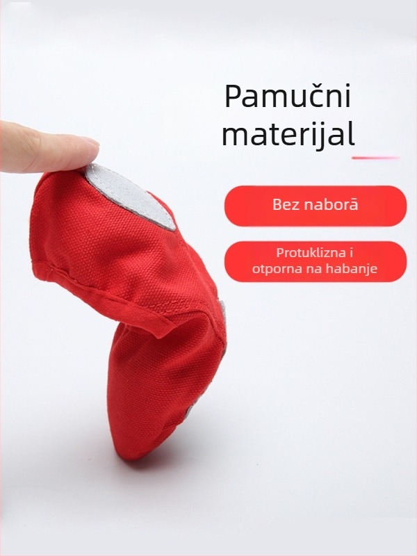 Plesne cipele za djecu – baletanke s platnenim gornjim dijelom, potplat od umjetne kože, prozračne, lagane, brzo sušenje