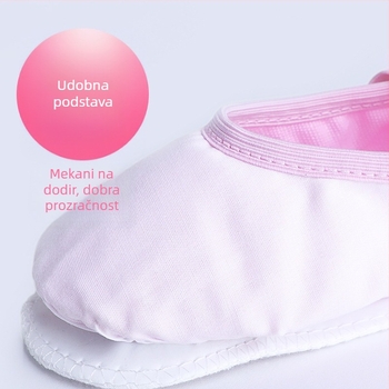 Ženske plesne cipele – platnene gornji dio, potplat od umjetne kože, okrugli vrh, ravnoteža, plesni pokreti