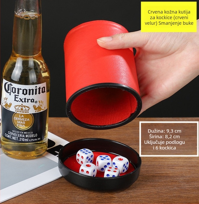 Runwei ABS set čašica za kockice s utišivačem, debeli miješajući čaš, uključuje kockice