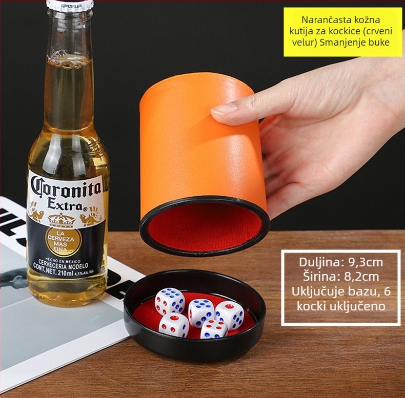 Runwei ABS set čašica za kockice s utišivačem, debeli miješajući čaš, uključuje kockice