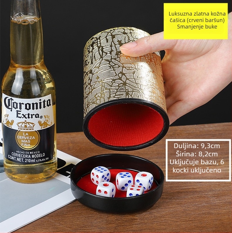 Runwei ABS set čašica za kockice s utišivačem, debeli miješajući čaš, uključuje kockice