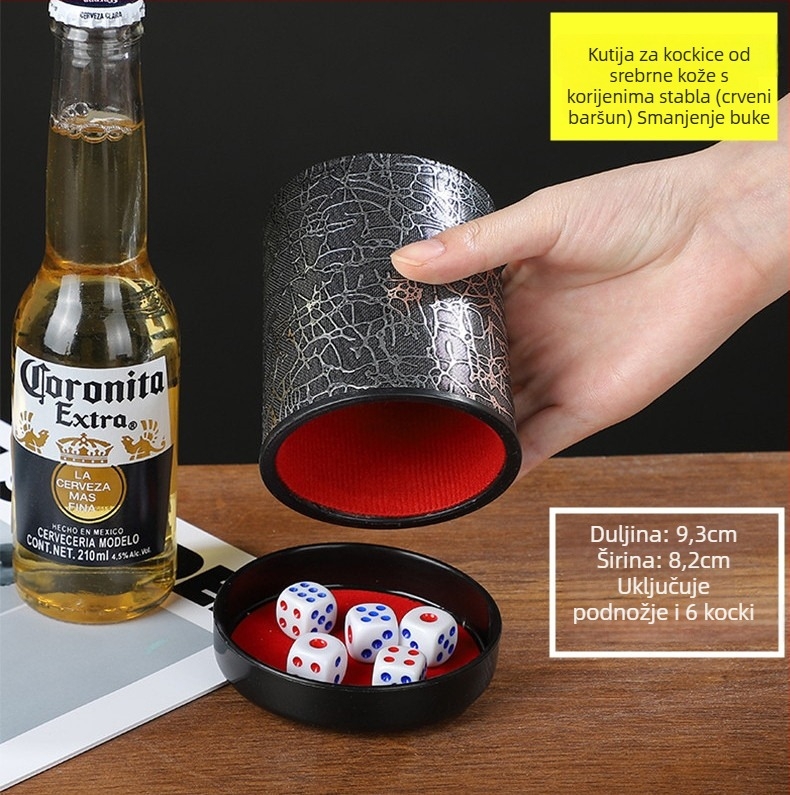 Runwei ABS set čašica za kockice s utišivačem, debeli miješajući čaš, uključuje kockice