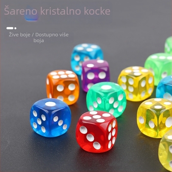 Prozirne akrilne kocke s zaobljenim kutovima, šestostrane; kutija od 10000 komada; pogodne za društvene igre i igre s kartama.