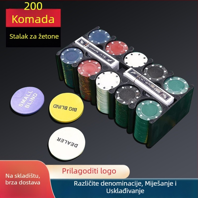 Set čipova za igre, 200 kom., akril, prilagodljiva proizvodnja, višekomorna kalupa, mobilna kalupa